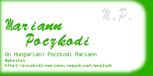 mariann poczkodi business card